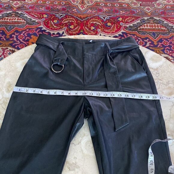 NWOT Lucy Paris Londyn Faux Leather Belted Ankle Pants - Picture 14 of 16